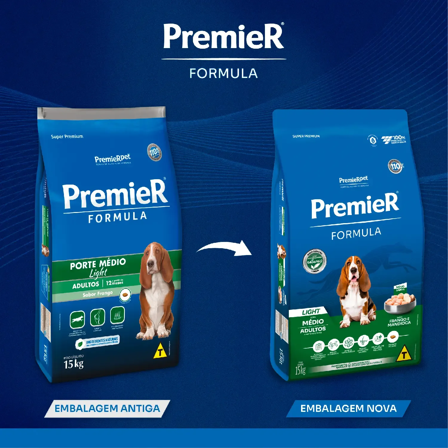 Ração Premier Formula Light Cães Adultos Raças Médias Frango